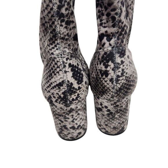 MARC FISHER Boots Womens 6 Black Snake Print Darton Over The Knee‎ Shoes Heeled - Picture 8 of 12
